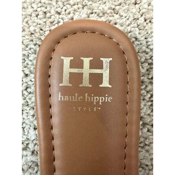 HAUTE HIPPIE | Rust White Aztec Print Embroidered Boho Slide Sandals | Women’s 8 - Picture 5 of 7